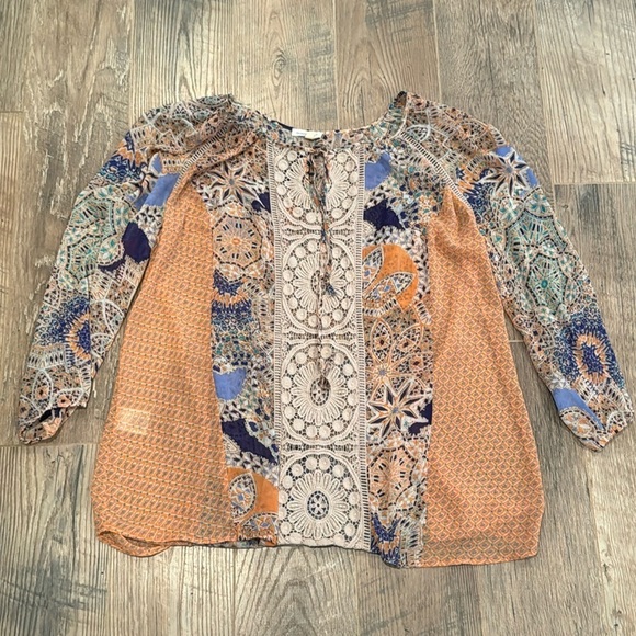 Meadow Rue Woman’s Printed Blouse Size Extra Large - Picture 1 of 6